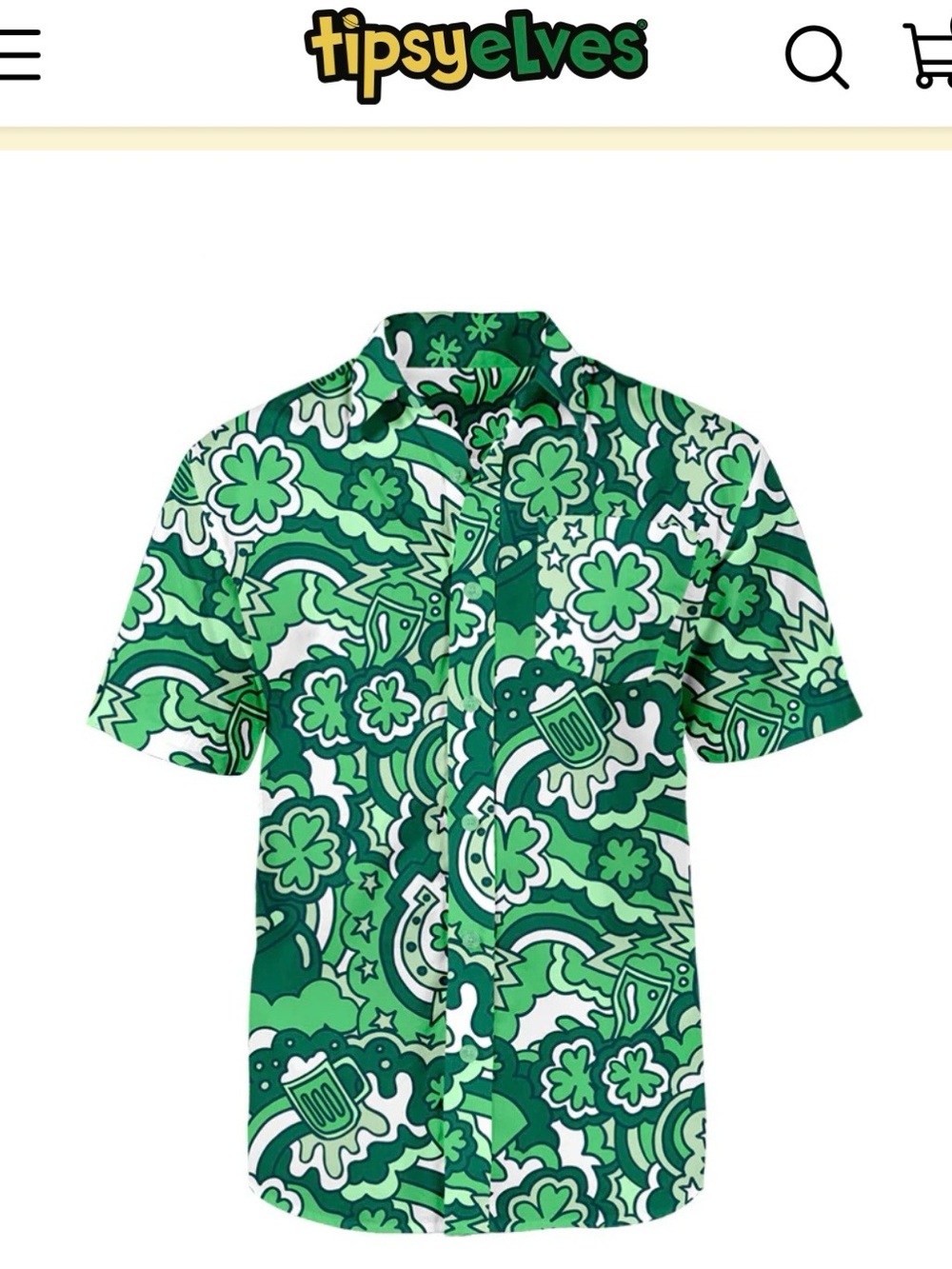 Tipsy Elves St Patrick’s Day Button Up Shirt Large😆💚